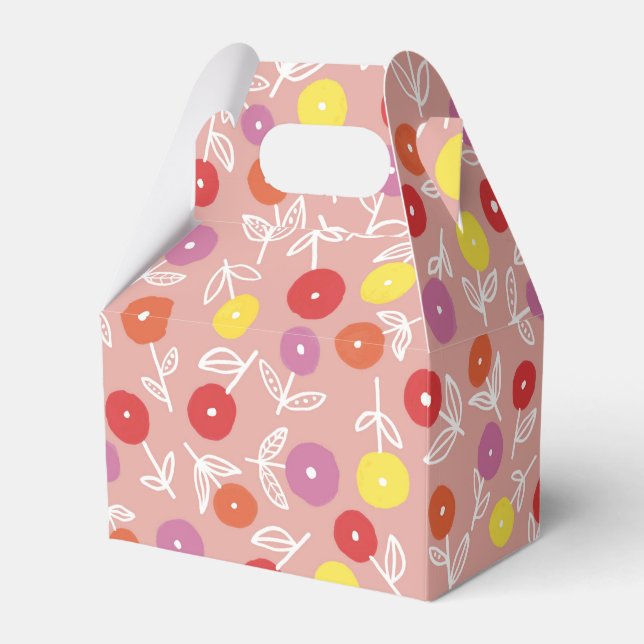 Moderne Kinder zeichnen Blumenmuster Geschenkschachtel (Vorderseite)
