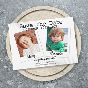 Moderne Kinderfotos Hochzeit Save The Date