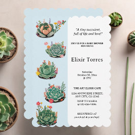 Moderne Kinderspülung Cactus Baby Shower Einladung