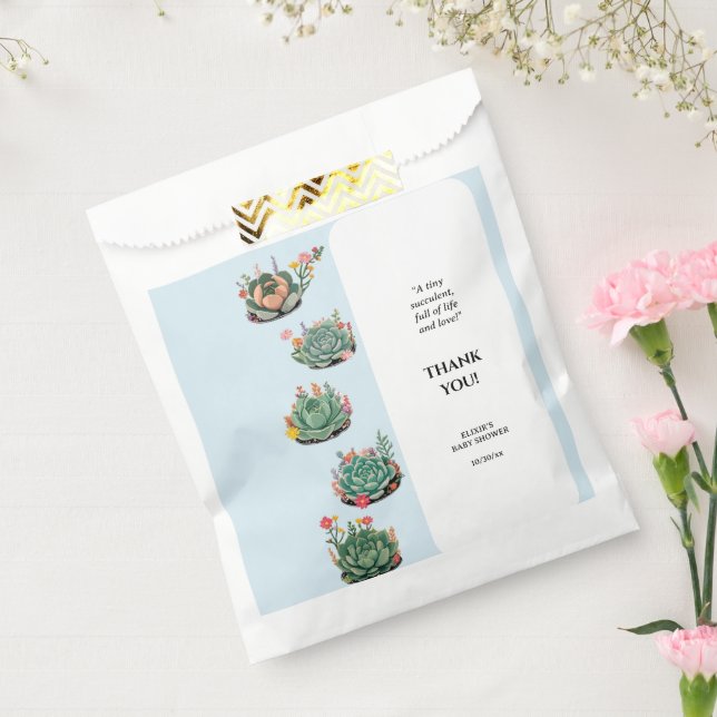 Moderne Kinderspülung Cactus Baby Shower Geschenktütchen (Versiegelt)