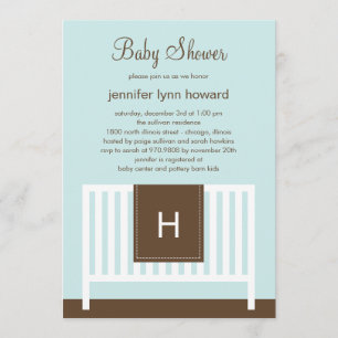 Moderne Kinderzimmer Baby Dusche Einladung (blau)