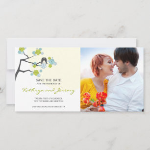 Moderne Kirschblüten lieben Vögel Save the Date