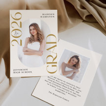 Moderne Klasse 2025 Gold Grad 2 Foto Abschluss