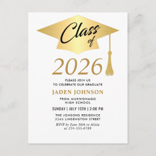 Moderne Klasse 2025 Graduation Party Einladung Postkarte