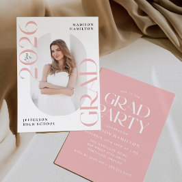 Moderne Klasse 2025 Pink Foto Graduation Party Einladung