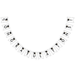 Moderne Klasse 2025 Schwarzer Script-Abschluss Wimpelkette