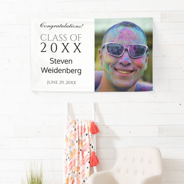 Moderne Klasse der Foto Graduation Party 2025 Banner (Insitu)
