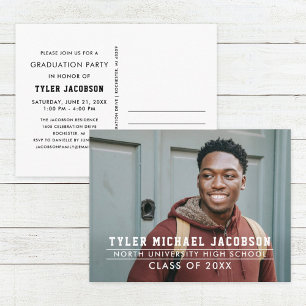 Moderne Klasse der Foto Graduation Party 2025 Postkarte