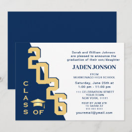 Moderne Klasse der Grad Blue Graduation Party 2025 Einladung