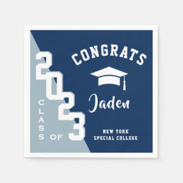 Moderne Klasse der Navy Blue Graduation Party 2024 Serviette