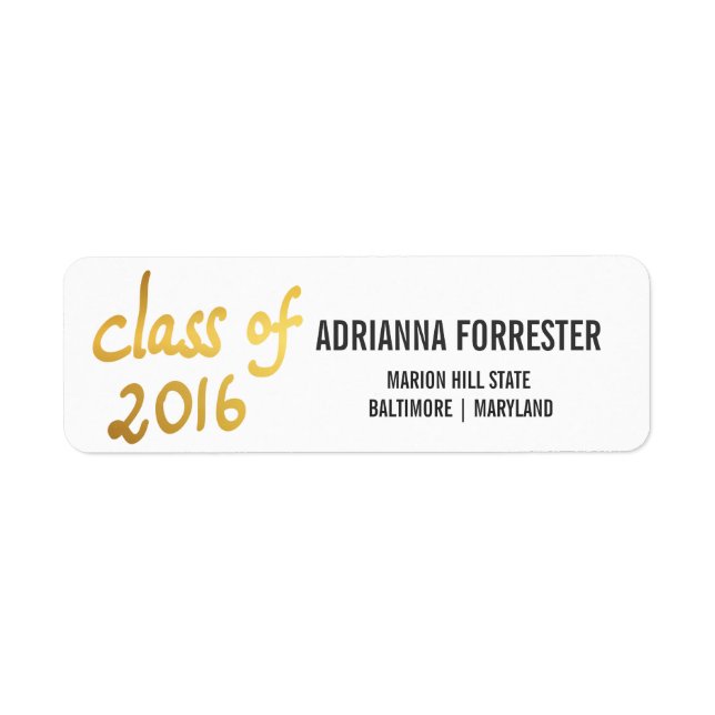 Moderne Klasse des Graduates für Goldfoil-Typograf (Vorne)
