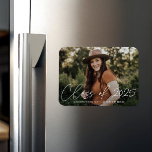 Moderne Klasse des White Script-Abschlusses 2025 Magnet