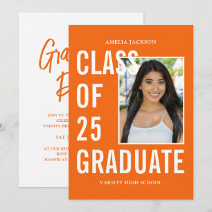 Moderne Klasse mit 25 Orangen-Graduationspartei Einladung