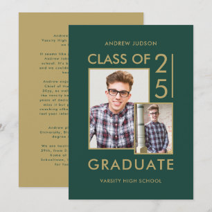 Moderne Klasse von 25 grünen 2 Fotos Open House Einladung