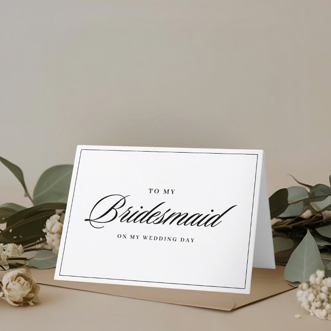 Moderne Klassik bis Brautjungfrau am Hochzeitstag Dankeskarte (Von Creator hochgeladen)