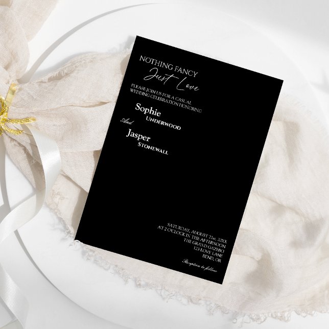 Moderne Klassik Black Nothing Extravagant Wedding Einladung (Von Creator hochgeladen)