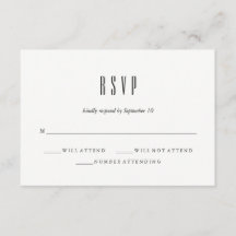 Moderne Klassik | RSVP für Schwarze und Weiße Hoch
