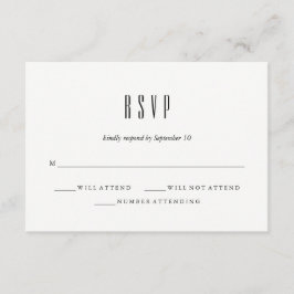 Moderne Klassik | RSVP für Schwarze und Weiße Hoch Karte