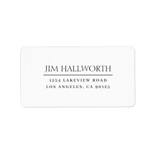 Moderne Klassik Weiß & Schwarz Adressaufkleber