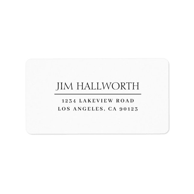 Moderne Klassik Weiß & Schwarz Adressaufkleber (Vorne)