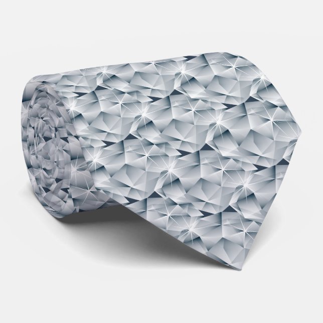 Moderne Klassiker – Mitternachtsblaue Diamant-Text Krawatte (Gerollt)
