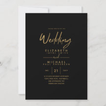Moderne klassische Black Gold-Hochzeitsfeiern