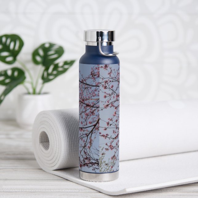 Moderne klassische Blumenmuster Trinkflasche (Yoga)
