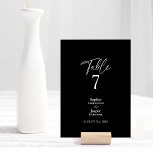 Moderne klassische, einfache Black Wedding Tischnu Tischnummer