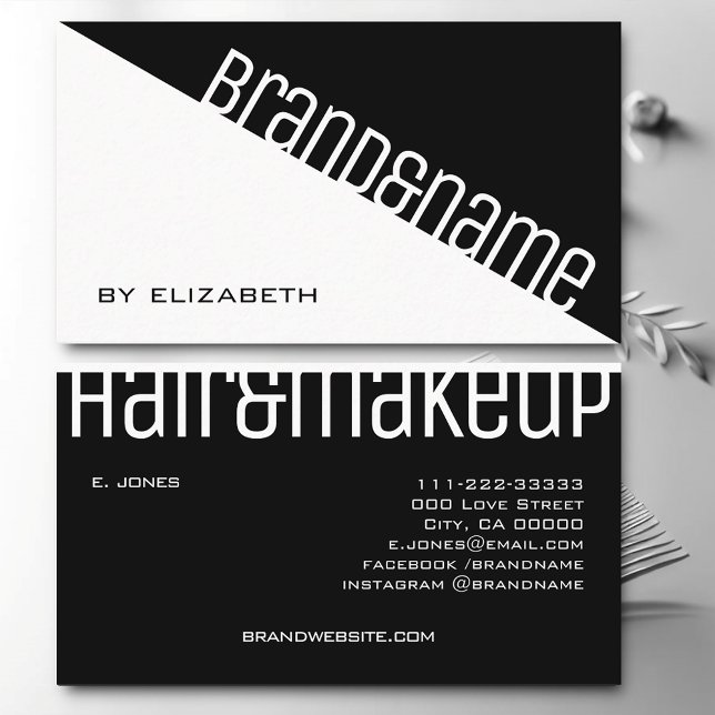 Moderne klassische, einfache Schwarz-Weiß-Farbe 2 Visitenkarte (Von Creator hochgeladen)