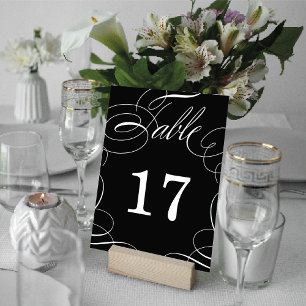Moderne klassische Elegant-Kalligrafie-Swash-Hochz Tischnummer