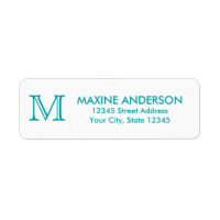 Moderne klassische Elegante Aquamarine grüne Monog