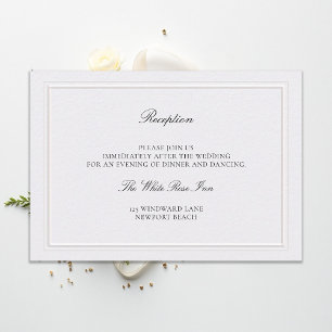 Moderne klassische elegante Perlen-Hochzeitsempfan Begleitkarte