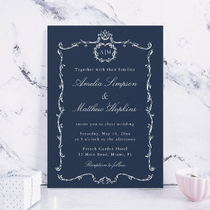 Moderne klassische französische Rahmen-Hochzeit Na Einladung
