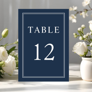 Moderne klassische Hochzeit der Marine Tischnummer