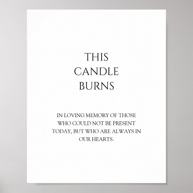 Moderne klassische Hochzeit dieses Candle Burns Po Poster (Vorne)