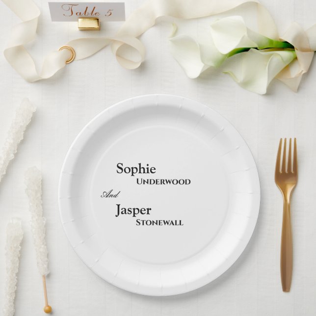 Moderne klassische Hochzeit Pappteller (Hochzeit)