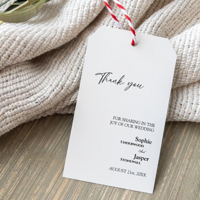 Moderne klassische Hochzeit Vielen Dank für Ihr Ge Geschenkanhänger (Von Creator hochgeladen)