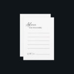 Moderne klassische Hochzeitsratenkarte Hinweiskarte<br><div class="desc">Diese moderne klassische Hochzeitsratenkarte ist ideal für Ihre elegante, moderne Hochzeit. Dieses Design zeichnet sich durch eine schwarze, einfache Kalligraphie aus Set auf einem neutralen, hellweißen Hintergrund aus, um Ihre klassische Hochzeit oder minimalistische Hochzeit im Frühling, Sommer, Herbst oder Winter. Gerne stehen wir Ihnen für Fragen zu diesem Design zur...</div>