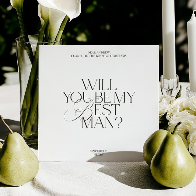 Moderne klassische Karte zur Beauftragung des Trau (Modern Classic Best Man Proposal Card)