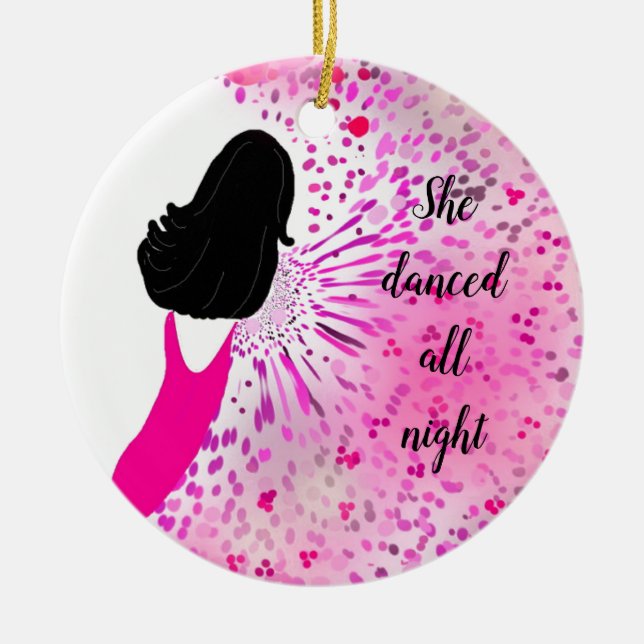 Moderne, klassische Lady in Rosa Keramik Ornament (Vorne)