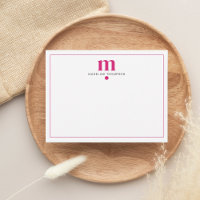 Moderne klassische Magenta Dotted Monogram Typogra