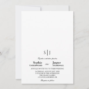 Moderne klassische Minimalistisch-Monogramm-Hochze Einladung