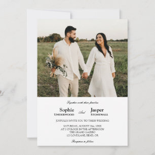 Moderne klassische Minimalistische Foto Hochzeitse Einladung