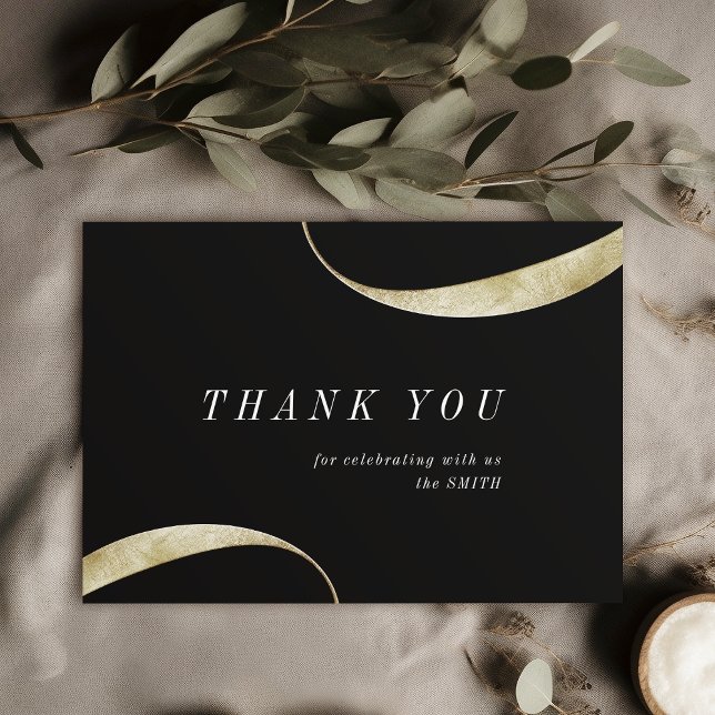 Moderne, klassische, minimalistische Imitate Goldf Dankeskarte (Modern classy minimalist faux gold foil thank you card)