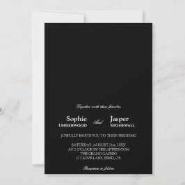 Moderne klassische Minimalistische Schwarze Hochze Einladung
