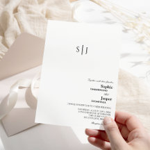 Moderne klassische Monogramm-Hochzeit