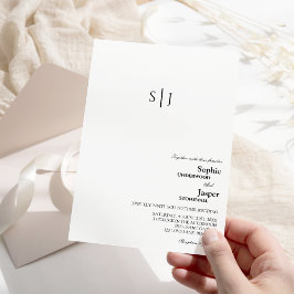 Moderne klassische Monogramm-Hochzeit Einladung