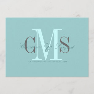 Moderne + klassische Monogramm-Hochzeitseinladunge Einladung