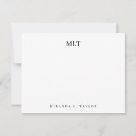 Moderne, klassische Monogramm-Initalien Personalis Mitteilungskarte