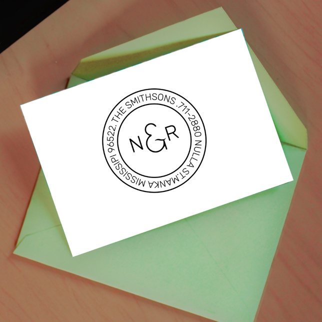 Moderne, klassische Monogramm-Rücksendeadresse Gummistempel (Von Creator hochgeladen)